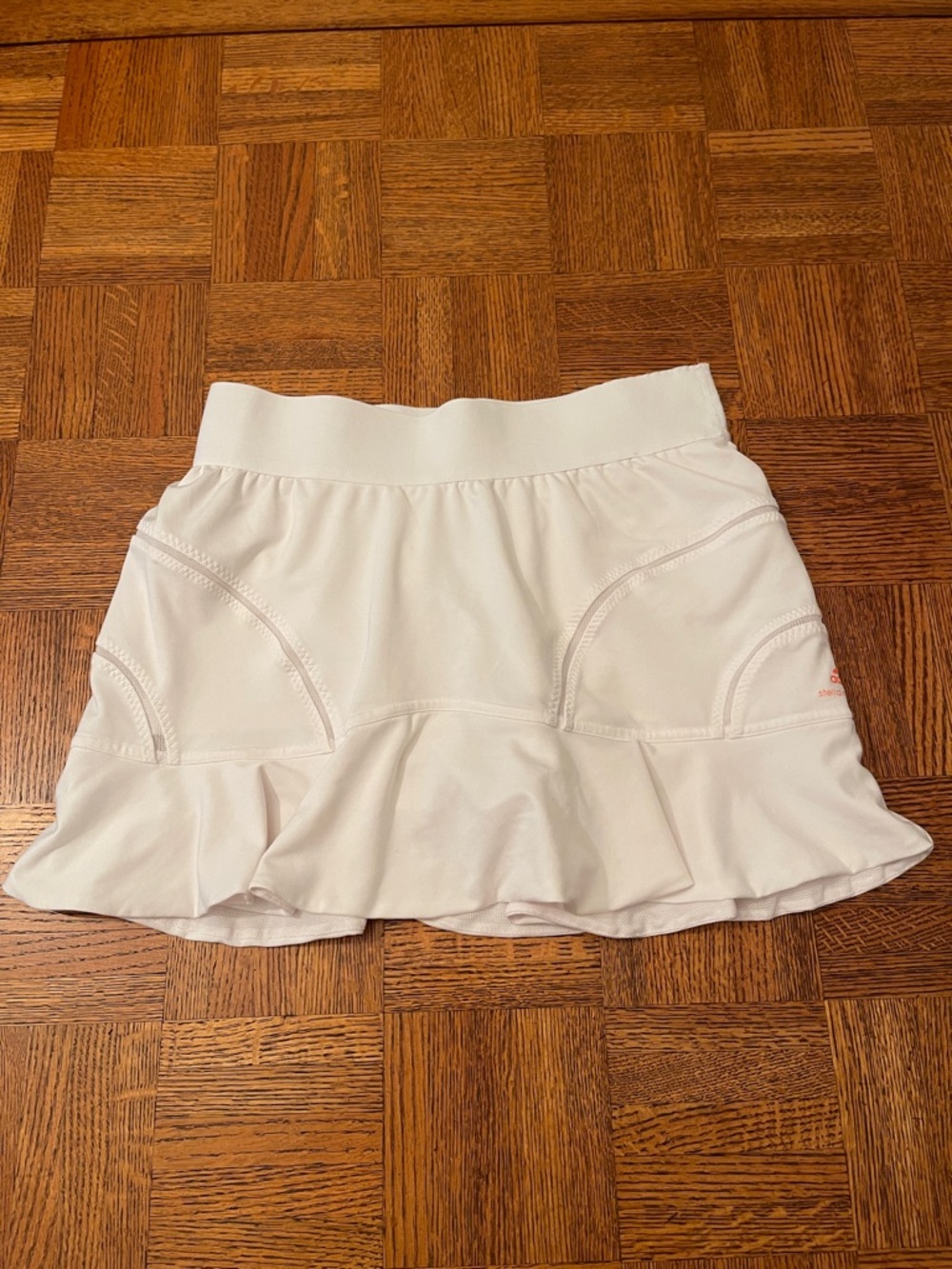 Adidas, Stella McCartney White Ruffled Active Skort Small